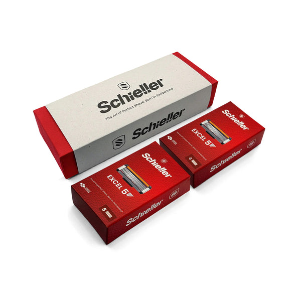 Schieller Aviator Champagne Razor + 12 Excel 5 blades